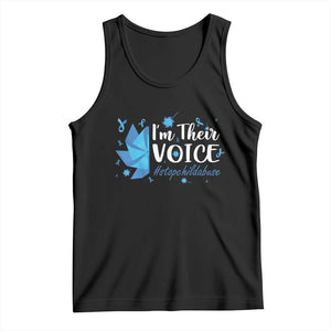 Child Abuse Prevention Awareness I'm Their Voice Tank Top Blue Pinwheels TS11 Black Print Your Wear