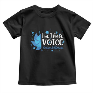 Child Abuse Prevention Awareness I'm Their Voice Toddler T Shirt Blue Pinwheels TS11 Black Print Your Wear