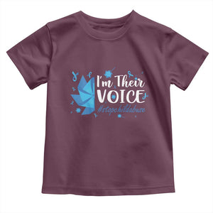 Child Abuse Prevention Awareness I'm Their Voice Toddler T Shirt Blue Pinwheels TS11 Maroon Print Your Wear