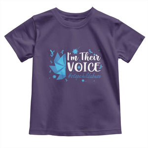 Child Abuse Prevention Awareness I'm Their Voice Toddler T Shirt Blue Pinwheels TS11 Purple Print Your Wear