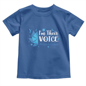 Child Abuse Prevention Awareness I'm Their Voice Toddler T Shirt Blue Pinwheels TS11 Royal Blue Print Your Wear
