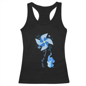 Child Abuse Prevention Awareness Racerback Tank Top Pinwheel Elephant TS11 Black Print Your Wear