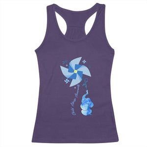 Child Abuse Prevention Awareness Racerback Tank Top Pinwheel Elephant TS11 Purple Print Your Wear