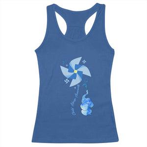 Child Abuse Prevention Awareness Racerback Tank Top Pinwheel Elephant TS11 Royal Blue Print Your Wear