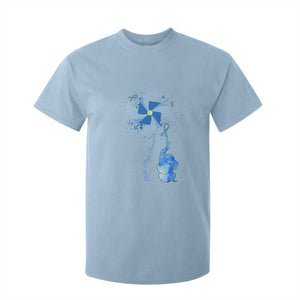 Child Abuse Prevention Awareness T Shirt For Kid Pinwheel Elephant TS11 Light Blue Print Your Wear