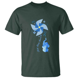 Child Abuse Prevention Awareness T Shirt Pinwheel Elephant TS11 Dark Forest Green Print Your Wear