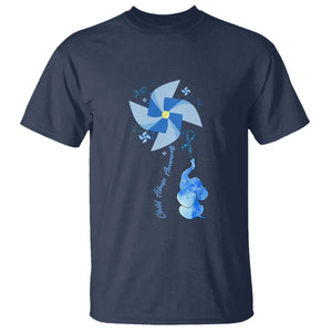 Child Abuse Prevention Awareness T Shirt Pinwheel Elephant TS11 Navy Print Your Wear