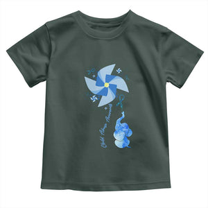 Child Abuse Prevention Awareness Toddler T Shirt Pinwheel Elephant TS11 Dark Forest Green Print Your Wear