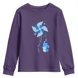 Child Abuse Prevention Awareness Youth Sweatshirt Pinwheel Elephant TS11 Purple Print Your Wear