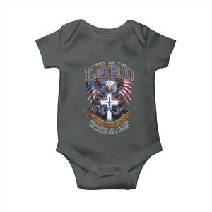 Christian Soldier Baby Onesie Army Of The Lord Thou Therefore Endure Hardness As A Good Soldier TS11 Dark Heather Print Your Wear