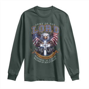 Christian Soldier Long Sleeve Shirt Army Of The Lord Thou Therefore Endure Hardness As A Good Soldier TS11 Dark Forest Green Print Your Wear