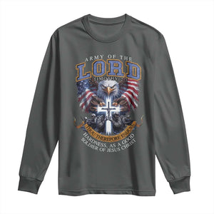 Christian Soldier Long Sleeve Shirt Army Of The Lord Thou Therefore Endure Hardness As A Good Soldier TS11 Dark Heather Print Your Wear