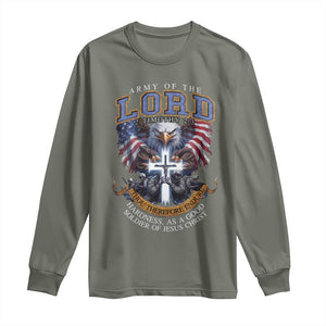 Christian Soldier Long Sleeve Shirt Army Of The Lord Thou Therefore Endure Hardness As A Good Soldier TS11 Military Green Print Your Wear