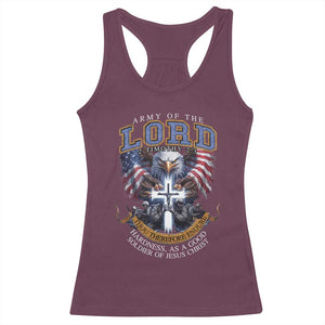 Christian Soldier Racerback Tank Top Army Of The Lord Thou Therefore Endure Hardness As A Good Soldier TS11 Maroon Print Your Wear