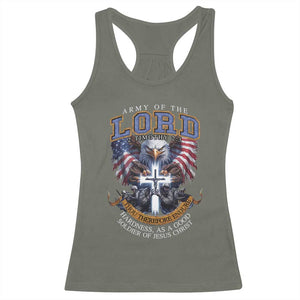Christian Soldier Racerback Tank Top Army Of The Lord Thou Therefore Endure Hardness As A Good Soldier TS11 Military Green Print Your Wear