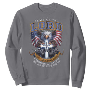 Christian Soldier Sweatshirt Army Of The Lord Thou Therefore Endure Hardness As A Good Soldier TS11 Charcoal Print Your Wear