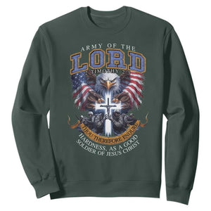 Christian Soldier Sweatshirt Army Of The Lord Thou Therefore Endure Hardness As A Good Soldier TS11 Dark Forest Green Print Your Wear