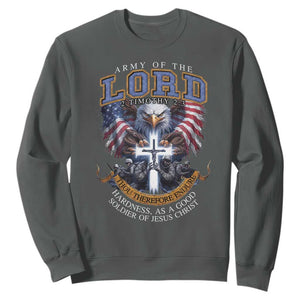 Christian Soldier Sweatshirt Army Of The Lord Thou Therefore Endure Hardness As A Good Soldier TS11 Dark Heather Print Your Wear