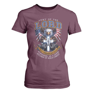 Christian Soldier T Shirt For Women Army Of The Lord Thou Therefore Endure Hardness As A Good Soldier TS11 Maroon Print Your Wear