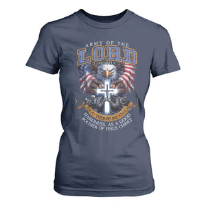 Christian Soldier T Shirt For Women Army Of The Lord Thou Therefore Endure Hardness As A Good Soldier TS11 Navy Print Your Wear