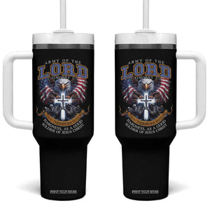 Christian Soldier Tumbler With Handle Army Of The Lord Thou Therefore Endure Hardness As A Good Soldier TS11 One Size: 40 oz Black Print Your Wear