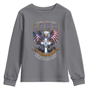 Christian Soldier Youth Sweatshirt Army Of The Lord Thou Therefore Endure Hardness As A Good Soldier TS11 Charcoal Print Your Wear