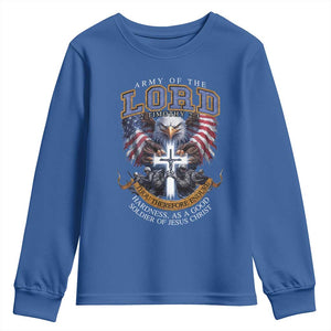 Christian Soldier Youth Sweatshirt Army Of The Lord Thou Therefore Endure Hardness As A Good Soldier TS11 Royal Blue Print Your Wear