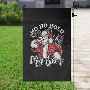 Christmas In July Garden Flag Ho Ho Hold My Beer Summer Santa USA Flag 4th Of July TS11 Print Your Wear