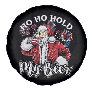 Christmas In July Spare Tire Cover Ho Ho Hold My Beer Summer Santa USA Flag 4th Of July TS11 Print Your Wear