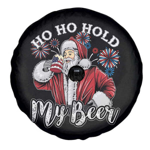 Christmas In July Spare Tire Cover Ho Ho Hold My Beer Summer Santa USA Flag 4th Of July TS11 Print Your Wear