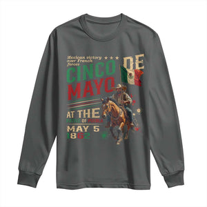 Cinco De Mayo Celebrate The Battle Of Puebla Mexico Long Sleeve Shirt TS11 Dark Heather Print Your Wear
