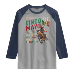 Cinco De Mayo Celebrate The Battle Of Puebla Mexico Raglan Shirt TS11 Sport Gray Navy Print Your Wear