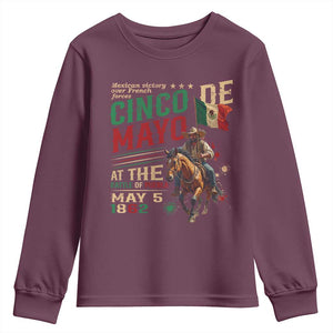 Cinco De Mayo Celebrate The Battle Of Puebla Mexico Youth Sweatshirt TS11 Maroon Print Your Wear