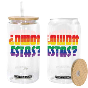 Como Estas Glass Can Funny Spanish LGBT Pride Latinx Retro Queer Inclusive Gift TS10 Black Print Your Wear