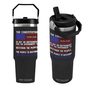 Constitution Liberty American Patriotic Flip Straw Tumbler We The People US Flag TS02 One Size: 30 oz Black Print Your Wear