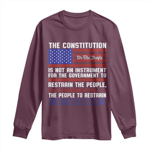 Constitution Liberty American Patriotic Long Sleeve Shirt We The People US Flag TS02 Maroon Print Your Wear