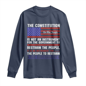 Constitution Liberty American Patriotic Long Sleeve Shirt We The People US Flag TS02 Navy Print Your Wear
