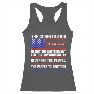 Constitution Liberty American Patriotic Racerback Tank Top We The People US Flag TS02 Dark Heather Print Your Wear