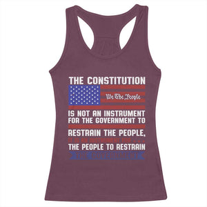 Constitution Liberty American Patriotic Racerback Tank Top We The People US Flag TS02 Maroon Print Your Wear
