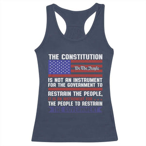 Constitution Liberty American Patriotic Racerback Tank Top We The People US Flag TS02 Navy Print Your Wear