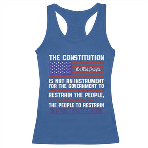 Constitution Liberty American Patriotic Racerback Tank Top We The People US Flag TS02 Royal Blue Print Your Wear