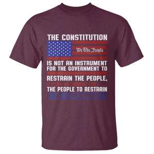 Constitution Liberty American Patriotic T Shirt We The People US Flag TS02 Maroon Print Your Wear