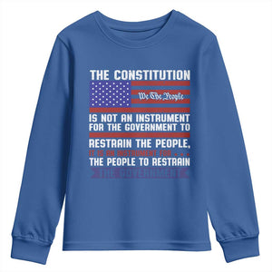 Constitution Liberty American Patriotic Youth Sweatshirt We The People US Flag TS02 Royal Blue Print Your Wear