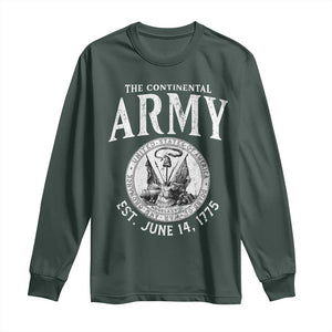 Continental Army America Independence Revolutionary War Seal Long Sleeve Shirt TS11 Dark Forest Green Print Your Wear