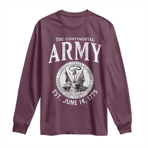 Continental Army America Independence Revolutionary War Seal Long Sleeve Shirt TS11 Maroon Print Your Wear