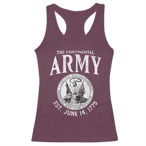 Continental Army America Independence Revolutionary War Seal Racerback Tank Top TS11 Maroon Print Your Wear