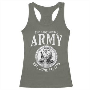 Continental Army America Independence Revolutionary War Seal Racerback Tank Top TS11 Military Green Print Your Wear