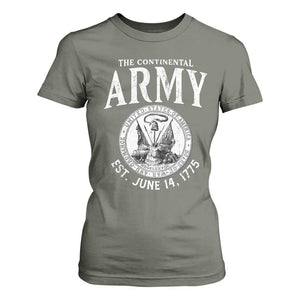 Continental Army America Independence Revolutionary War Seal T Shirt For Women TS11 Military Green Print Your Wear