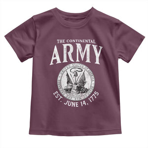 Continental Army America Independence Revolutionary War Seal Toddler T Shirt TS11 Maroon Print Your Wear