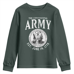 Continental Army America Independence Revolutionary War Seal Youth Sweatshirt TS11 Dark Forest Green Print Your Wear